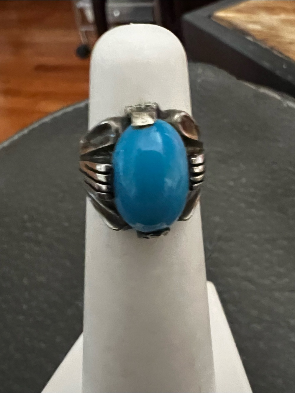 Sleeping beauty Oval Sterling-Style Statement Ring - Blue
